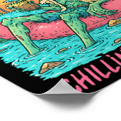 Hugvyn Halloween Zombie Float Flamingo Poster (Ecke)