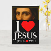 Hugvyn I Love Jesus I Heart Jesus Faith American C Karte (Gelbe Blume)