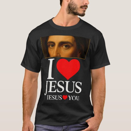 Hugvyn I Love Jesus I Heart Jesus Faith American C T-Shirt (Vorderseite)