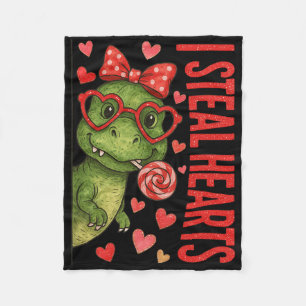 Hugvyn I Steal Hearts Boys T Rex Valentine Dinosau Fleecedecke