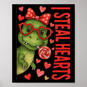 Hugvyn I Steal Hearts Jungen T Rex Valentine Dinos Poster