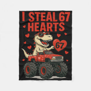 Hugvyn ich stehle 67 Herzen Valentinstag Dinosauri Fleecedecke