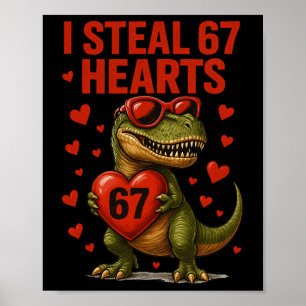 Hugvyn Ich stehle 67 Herzen Valentinstag Dinosauri Poster