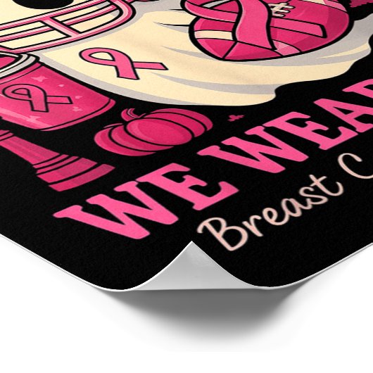 Hugvyn In October We Wear Nk Ghost Halloween Breas Poster (Ecke)