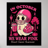 Hugvyn In October We Wear Nk Ghost Halloween Breas Poster (Vorne)