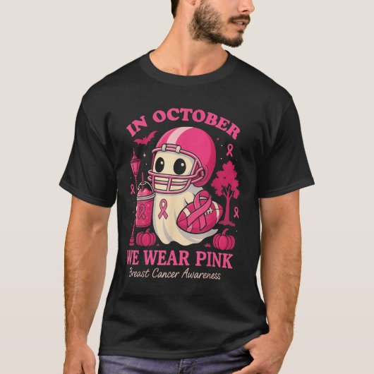 Hugvyn In October We Wear Nk Ghost Halloween Breas T-Shirt (Vorderseite)
