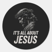 Hugvyn Its All About Jesus Christian Faith Patriot Runder Aufkleber (Vorderseite)