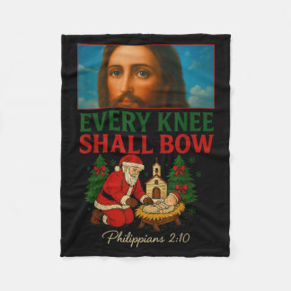 Hugvyn jedes Knie soll sich beugen Santa Jesus Geb Fleecedecke