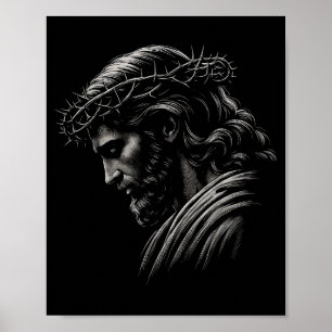 Hugvyn Jesus Gesicht Dornenkrone Gott Bibel Christ Poster