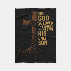 Hugvyn Jesus Gott hat die Welt so geliebt Kreuz Jo Fleecedecke