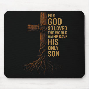 Hugvyn Jesus Gott hat die Welt so geliebt Kreuz Jo Mousepad