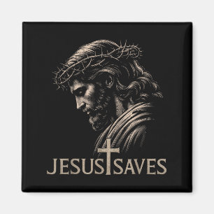 Hugvyn Jesus rettet minimalistischer christlicher Magnet