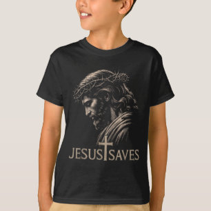 Hugvyn Jesus rettet minimalistisches christliches T-Shirt