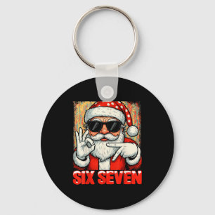 Hugvyn Lustig Six Seven Meme Weihnachten Cool Sant Schlüsselanhänger
