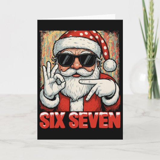Hugvyn Lustiger Sechs Sieben Meme Weihnachten Cool Karte (Vorderseite)
