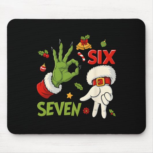 Hugvyn Lustiger Sechs Sieben Meme Weihnachten Sant Mousepad (Vorne)