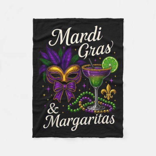 Hugvyn Mardi Gras And Margaritas Louisiana New Orl Fleecedecke (Vorderseite)
