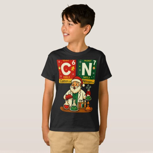 Hugvyn Science Christmas Carbon Nitrogen Six Seven T-Shirt (Vorne ganz)