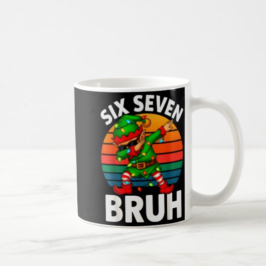 Hugvyn Six Seven 6 7 Meme Dabbing Elf Frohe Weihna Kaffeetasse (Rechts)