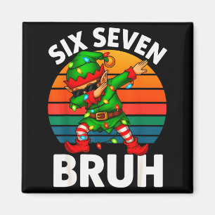 Hugvyn Six Seven 6 7 Meme Dabbing Elf Frohe Weihna Magnet