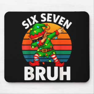 Hugvyn Six Seven 6 7 Meme Dabbing Elf Frohe Weihna Mousepad