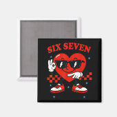 Hugvyn Six Seven Herz 6 7 Meme Junge Mädchen Lusti Magnet (Vorderseite/Rückseite)