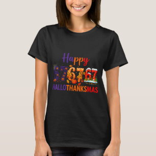 Hugvyn Six Seven Meme 67 Hallothanksmas Halloween T-Shirt