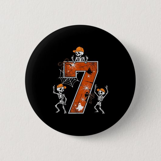 Hugvyn Six Seven Meme 6 7 Halloween Kostüm Tanzend Button (Vorderseite)
