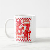 Hugvyn Six Seven Valentine 6 7 Meme Checkered Coqu Kaffeetasse (Links)