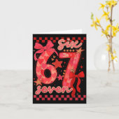 Hugvyn Six Seven Valentine 6 7 Meme Checkered Coqu Karte (Gelbe Blume)