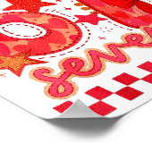 Hugvyn Six Seven Valentine 6 7 Meme Checkered Coqu Poster (Ecke)