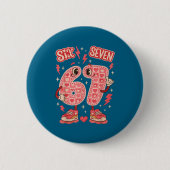 Hugvyn Six Seven Valentine Love 67 Preppy Coquette Button (Vorderseite)