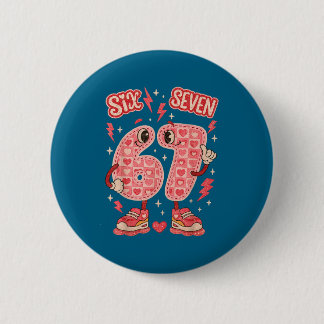 Hugvyn Six Seven Valentine Love 67 Preppy Coquette Button