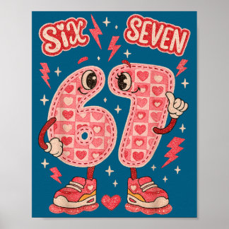 Hugvyn Six Seven Valentine Love 67 Preppy Coquette Poster