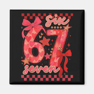 Hugvyn Six Seven Valentinstag 6 7 Meme Kariert Kok Magnet