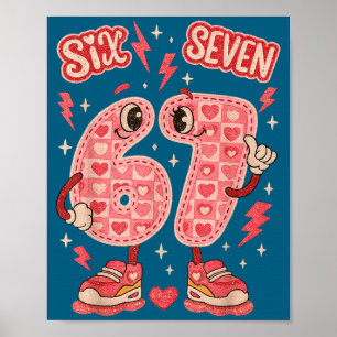 Hugvyn Six Seven Valentinstag Liebe 67 Preppy Coqu Poster