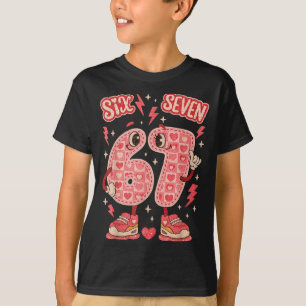 Hugvyn Six Seven Valentinstag Liebe 67 Preppy Coqu T-Shirt
