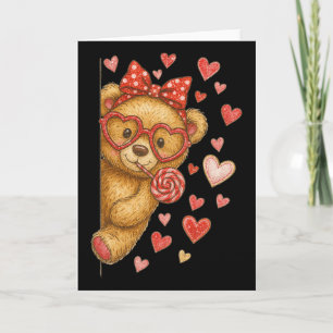 Hugvyn Süßer Bär Valentinstag Kokette Schleife Her Karte