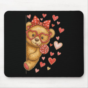 Hugvyn Süßer Bär Valentinstag Kokette Schleife Her Mousepad
