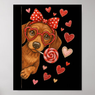 Hugvyn Valentinstag Dachshund Mama Süße Hündin Hun Poster