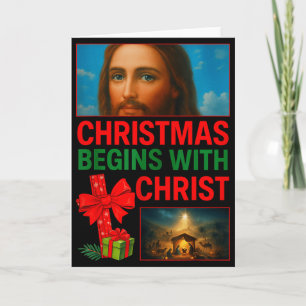 Hugvyn Weihnachten Beginnt Mit Christus Jesus Kreu Karte