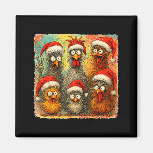 Hugvyn Weihnachten Santa Claus Huhn Crazy Eagerlys Magnet
