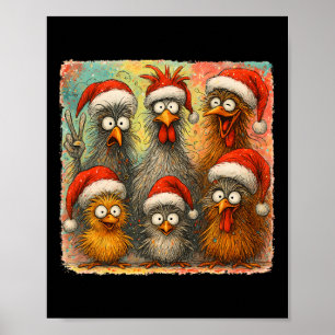Hugvyn Weihnachten Santa Huhn Crazy Eagerlys Roos Poster