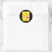 Hugvyn Zurück zur Schule Coquette Pencil 6. Klasse Runder Aufkleber (Tasche)