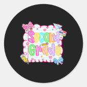 Hugvyn Zurück zur Schule Niedlicher Tee zweiter Kl Runder Aufkleber (Vorderseite)