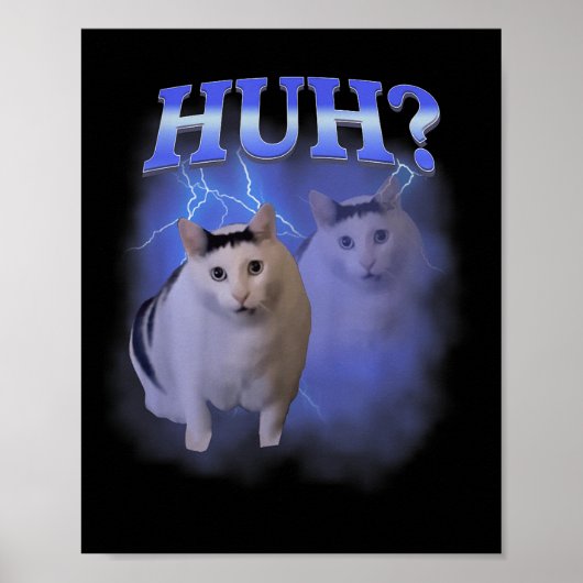 Huh Albern Cat Meme Funny Odly Bootleg spezifische Poster (Vorne)