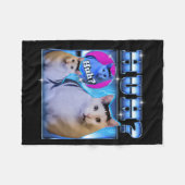 Huh Cat Funny Cat Meme Weird Cat Bootleg  Fleecedecke (Vorderseite (Horizontal))