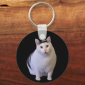 Huh Cat Meme Doppelseitiger Schlüsselanhänger (Vorderseite)