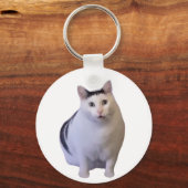 Huh Cat Meme Doppelseitiger Schlüsselanhänger (Rückseite)
