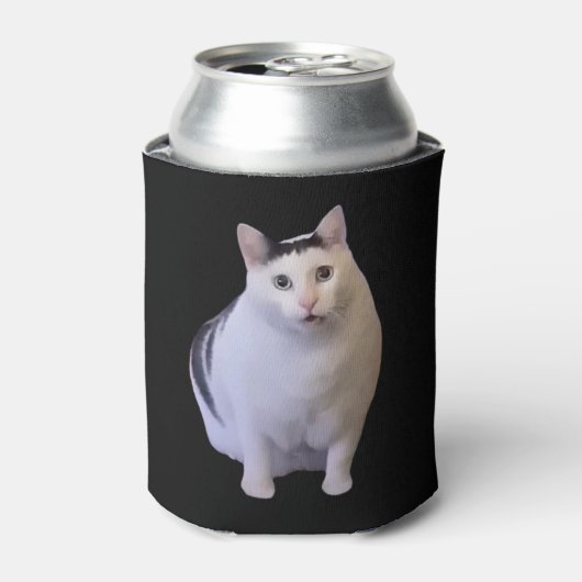 Huh Cat Meme Doppelseitiges Schwarz Dosenkühler (Kanne Vorderseite)